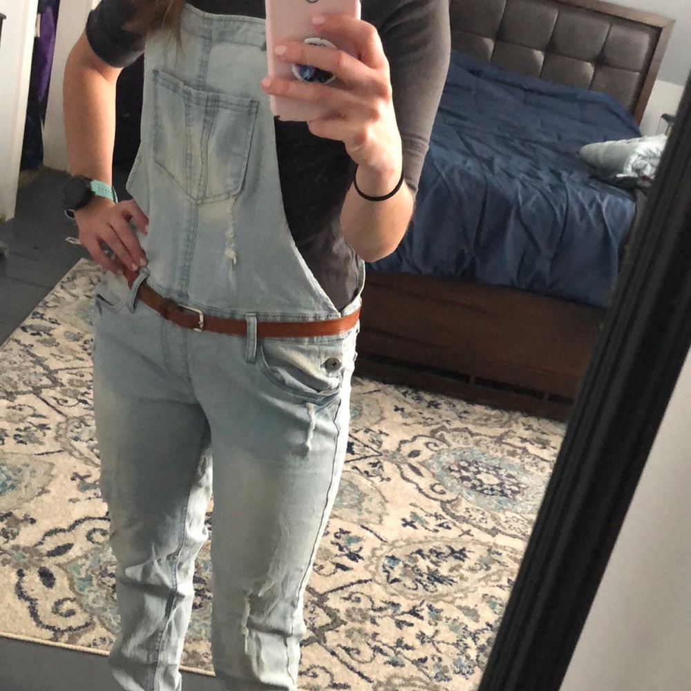 Two pairs of overalls, worn once